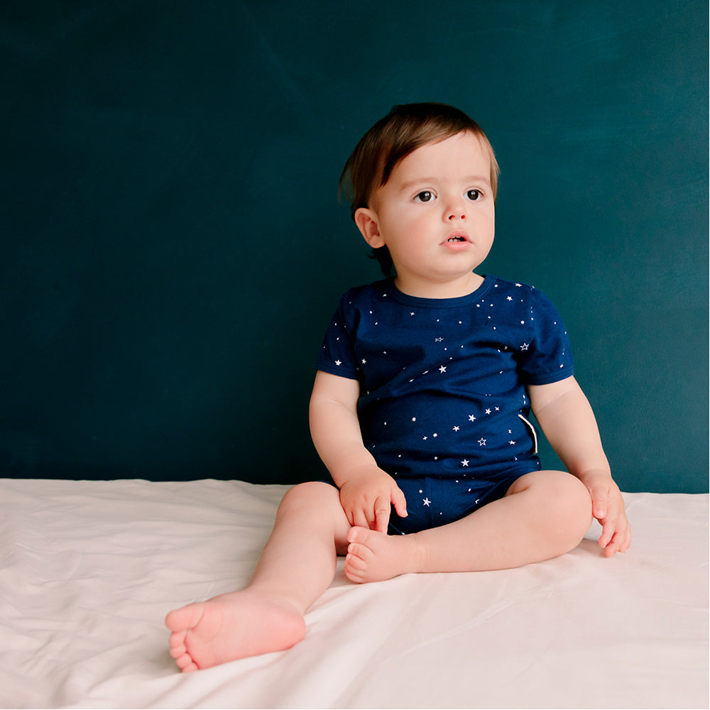 Merino Cotton Summer Pyjama Top - Tekapo Stars