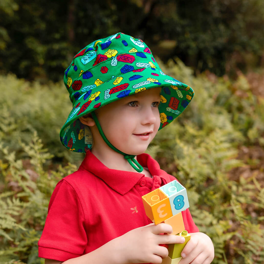 Classic Bucket Sun Hat - Blocks
