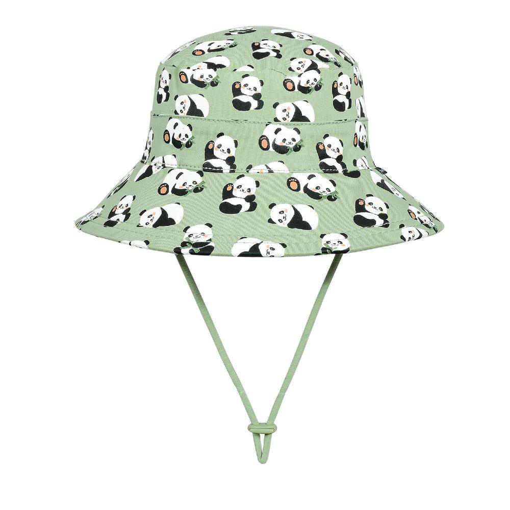 Classic Bucket Sun Hat - Panda on a white background
