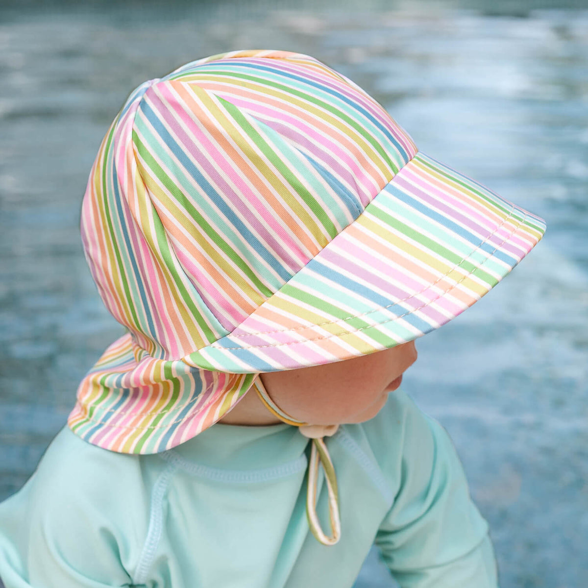Swim Legionnaire Sun Hat - Rainbow Stripe