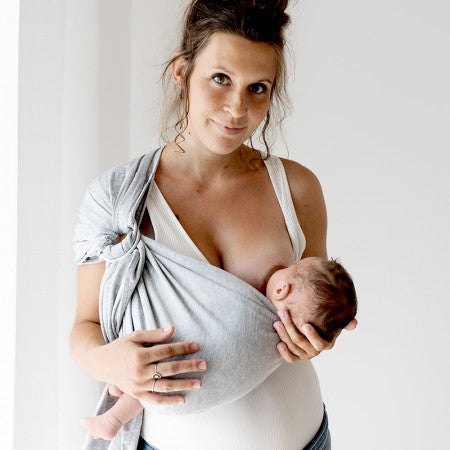Little Wrap without a Knot Ring Sling - Grey Marl