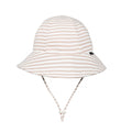Ponytail Bucket Sun Hat - Natural Stripe on a white background