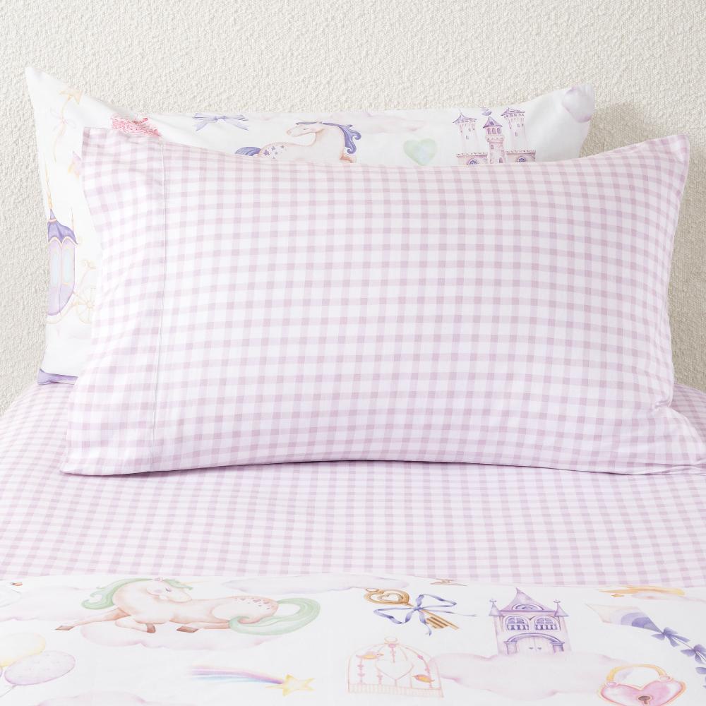 Cotton Fitted Sheet + Pillowcase Set - Charlie - Orchid
