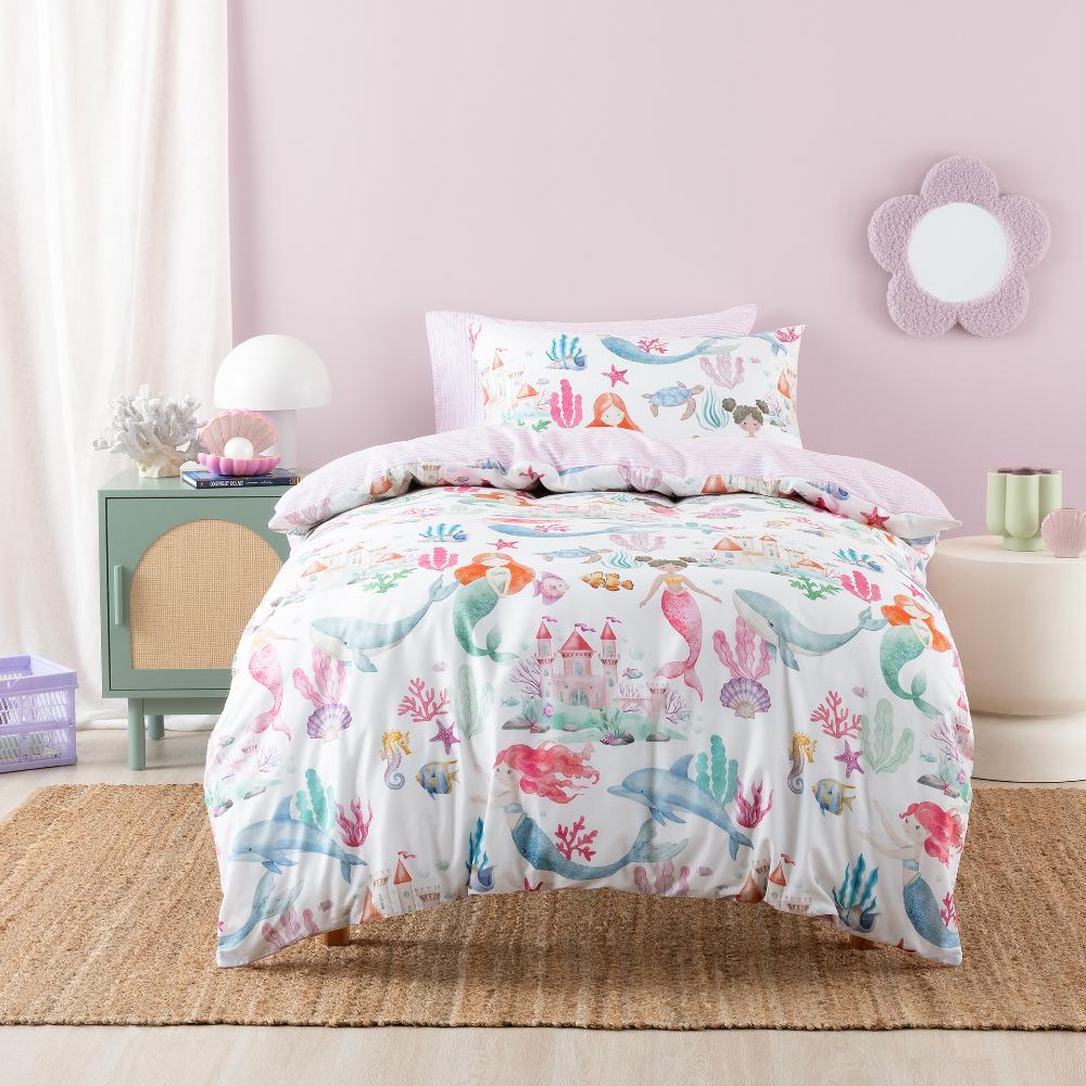 Cotton Duvet Cover Set - Mermaid Splash