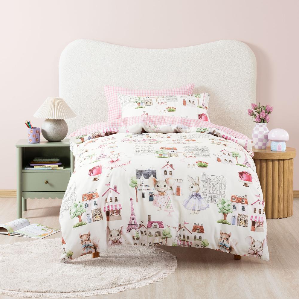 Cotton Duvet Cover Set - Paris Tails