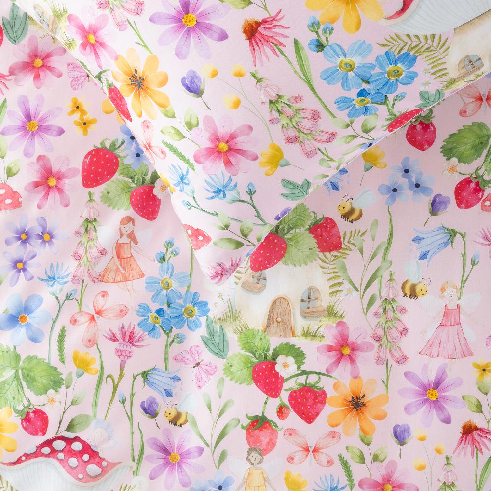 Cotton Duvet Cover Set - Strawberry Meadow