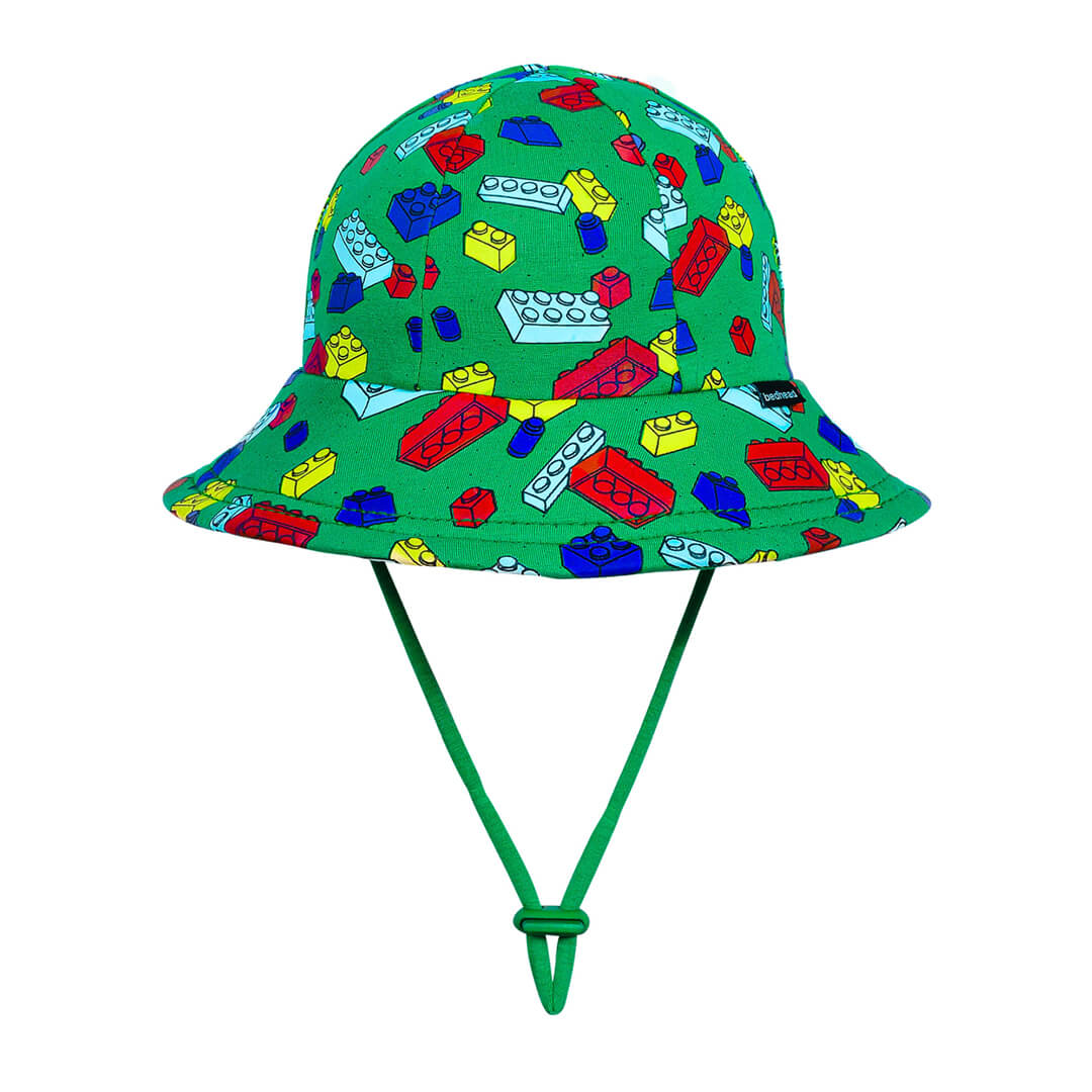 Toddler Bucket Sun Hat - Blocks on a white background