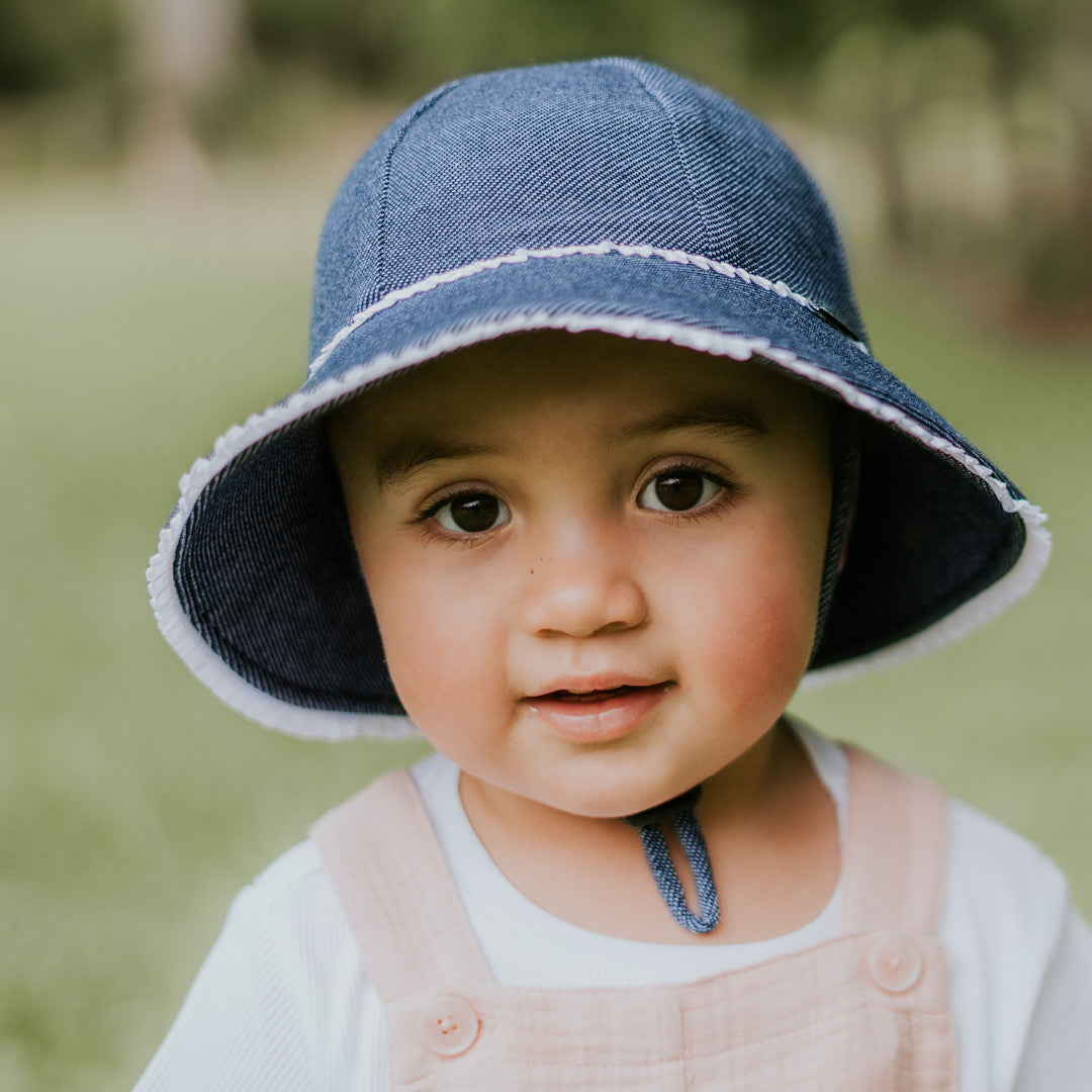 Ruffle Bucket Sun Hat - Denim